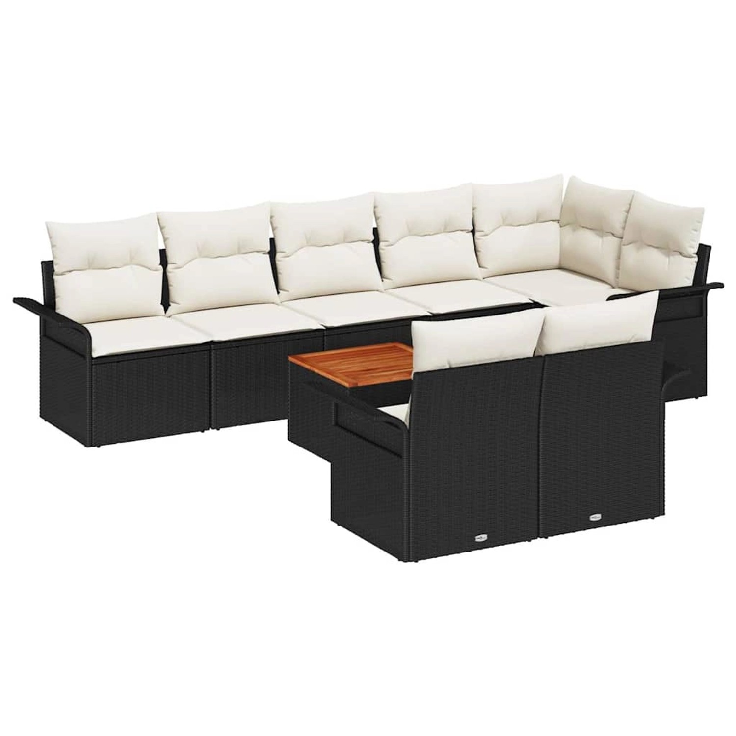 vidaXL Garten-Sofa-Set 9-Tlg Schwarz Poly Rattan 3347341 günstig online kaufen