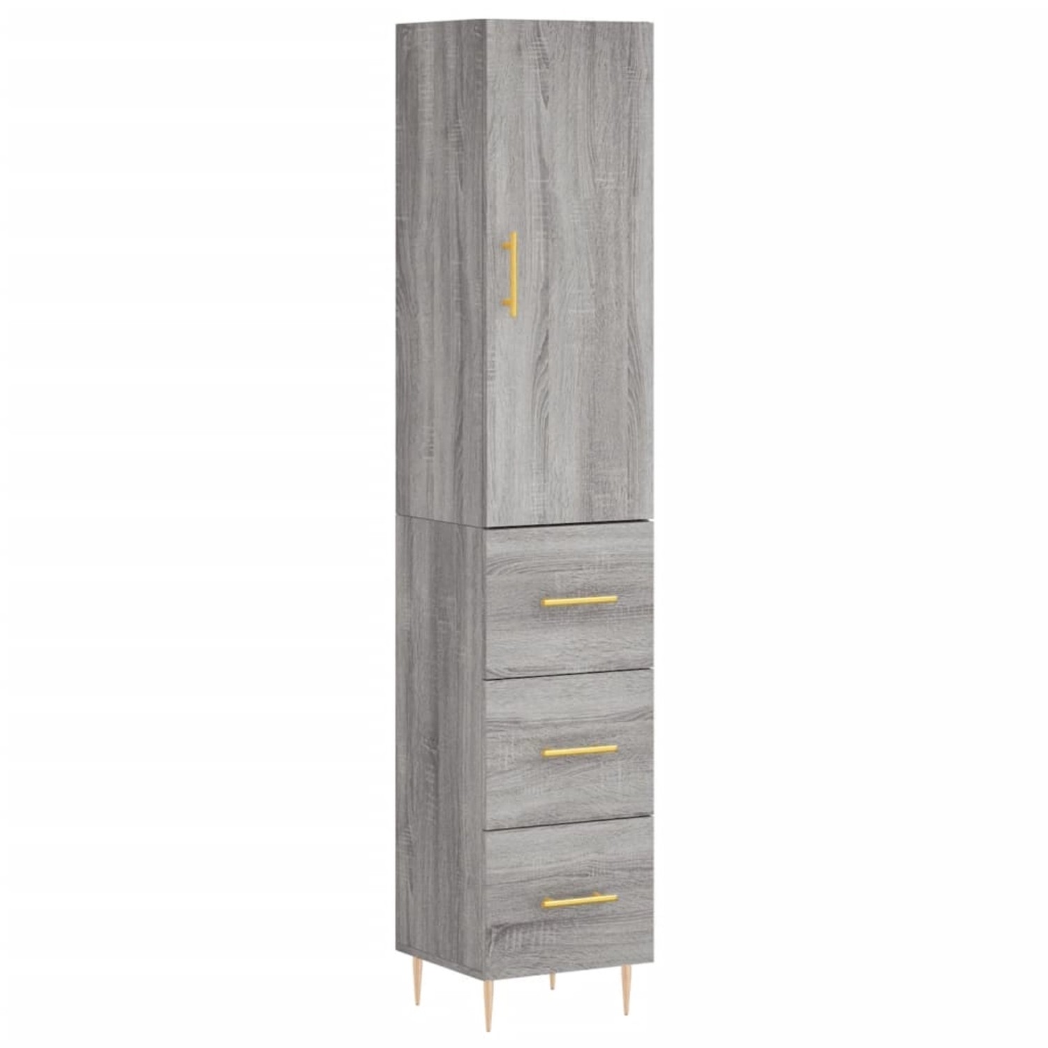 vidaXL Highboard Grau Sonoma 34,5x34x180 cm Holzwerkstoff 3198847 günstig online kaufen