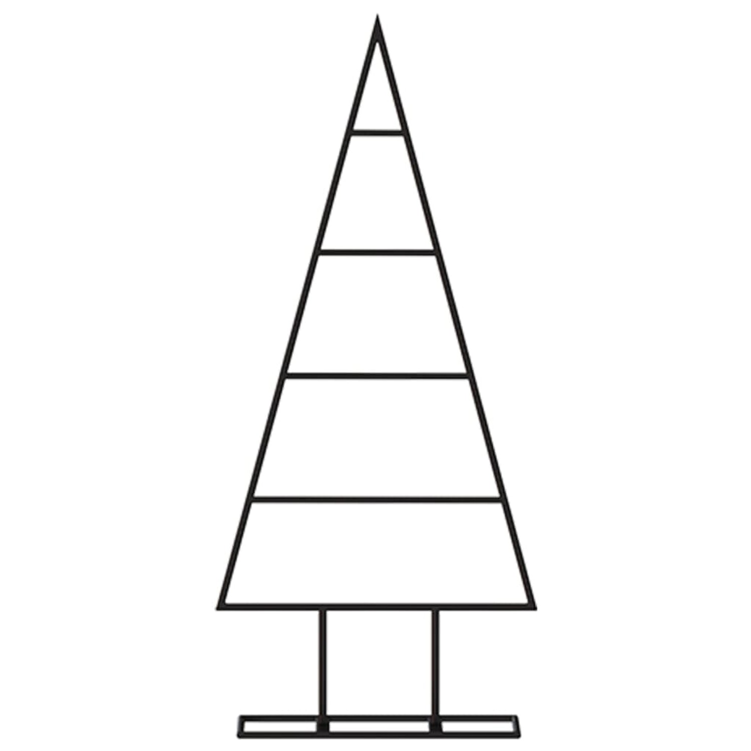 Schwarzer Metall-Weihnachtsbaum (60 cm) zum Selbstdekorieren, moderner Look.