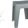 Wenko Badhocker Kumba, grauer Kunststoff, 47x38x32cm, ideal für Bad & Haushalt.