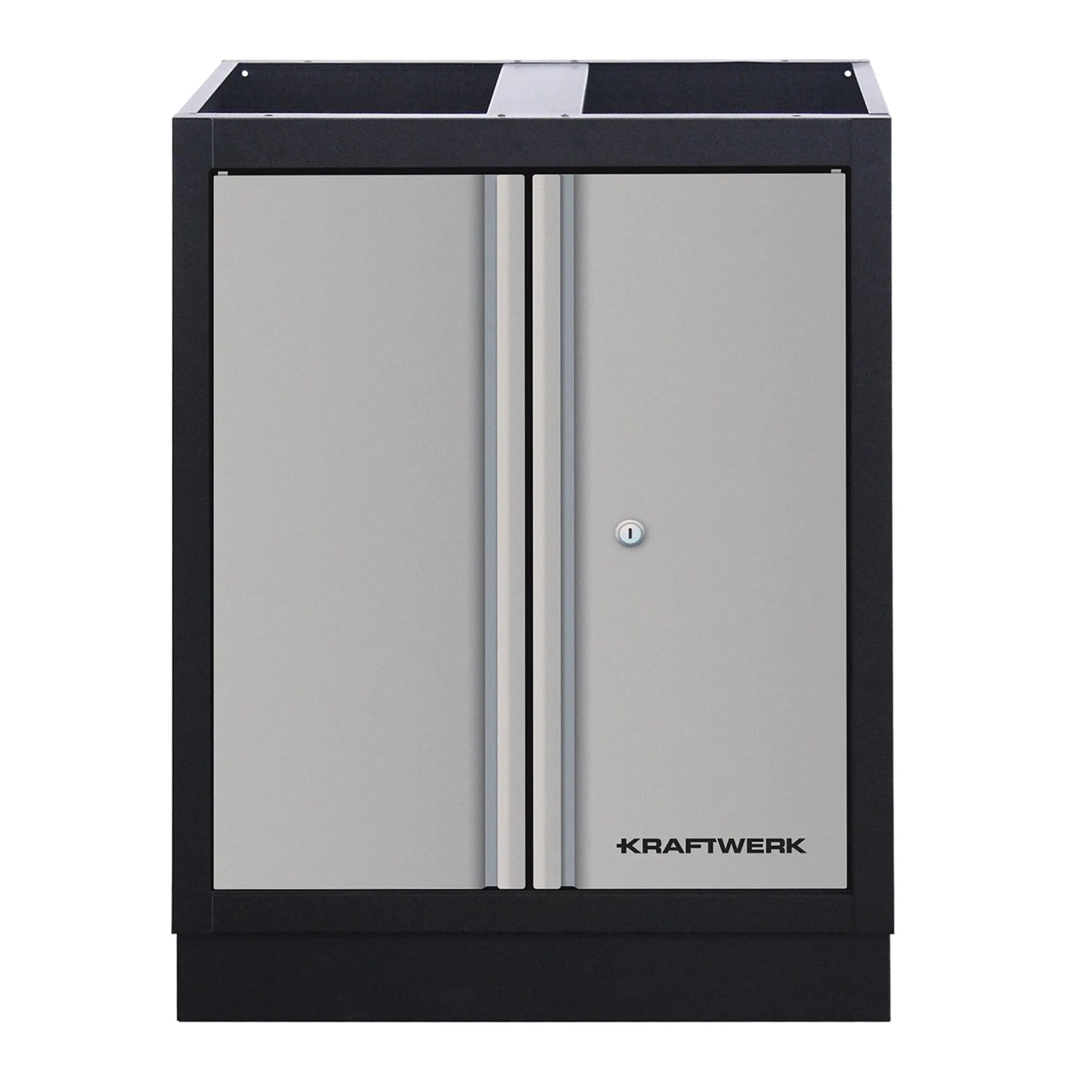 Kraftwerk Unterschrank Mobilio 2-türig Silber-Schwarz 91 cm