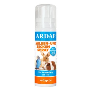 Ardap Milben- & Zeckenspray für Nager und Vögel, 100ml Flasche.