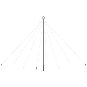 Blaue vidaXL Lichterkette für künstlichen Weihnachtsbaum, 576 LEDs, 3,6 m, für Innen und Außen.