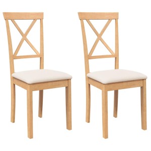 vidaXL Esszimmerstühle mit Kissen 2 Stk Massivholz Gummibaum 4102403