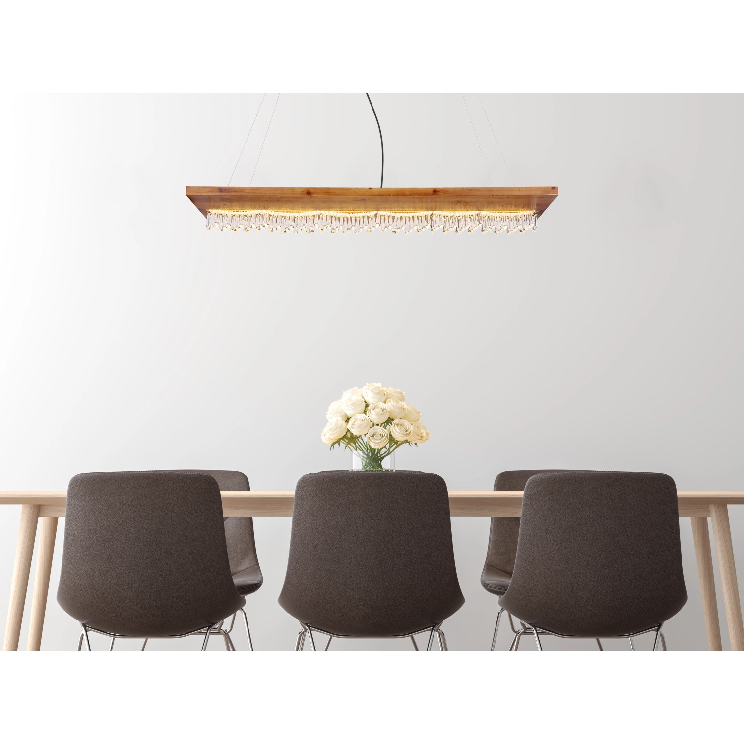 Globo LED-Pendelleuchte Edeltraud 1-flammig Schwarz 1000 x 250 x 1450 mm
