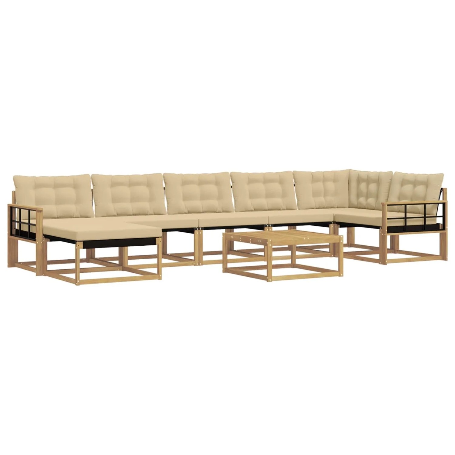 vidaXL Outdoor-Sofagarnitur 8 Stk Weiß und Beige 79 x 79 x 37 cm 3388931