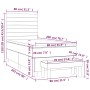 vidaXL Boxspringbett schwarz (80x200 cm) mit Matratze und Bank, Maßeinteichnung.