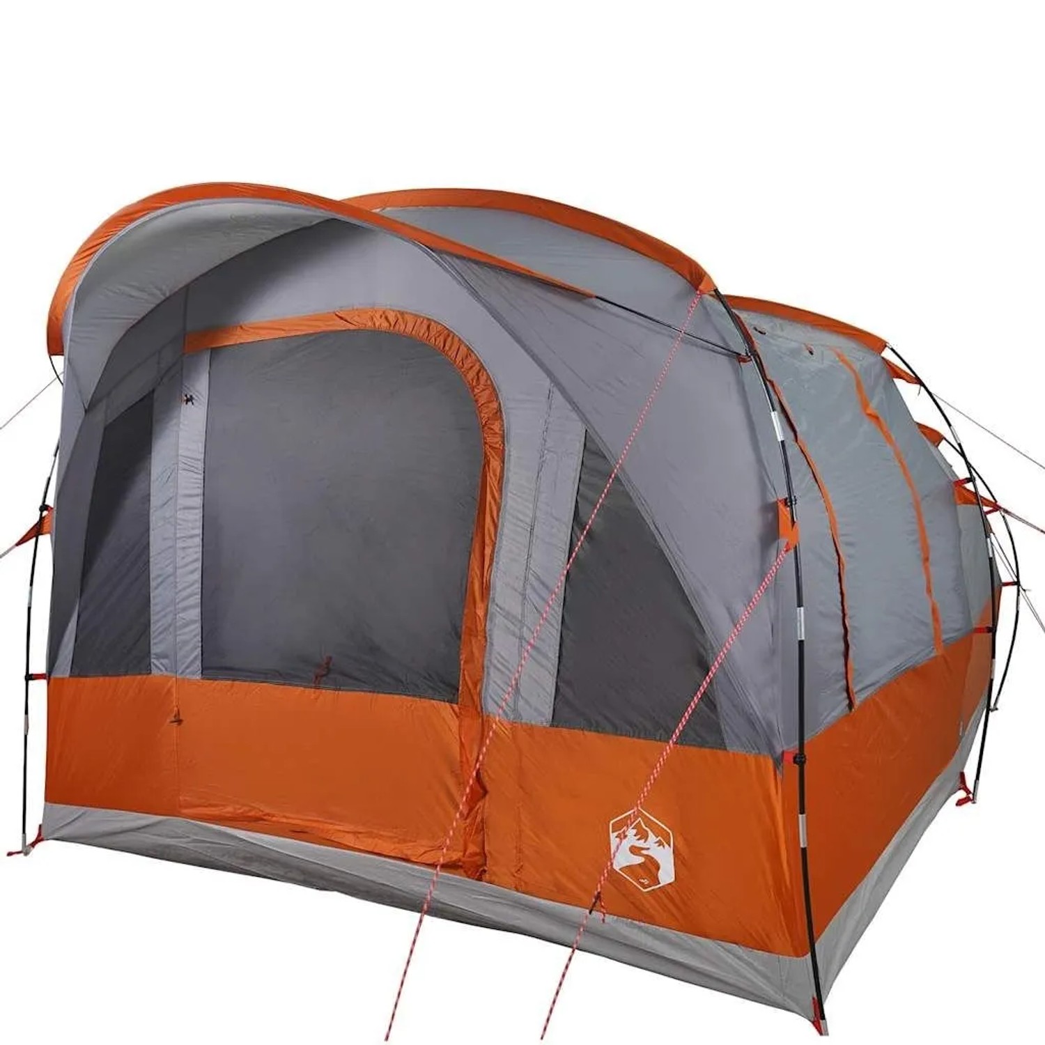 vidaXL Tunnelzelt 3 Personen Grau und Orange Wasserdicht 94624