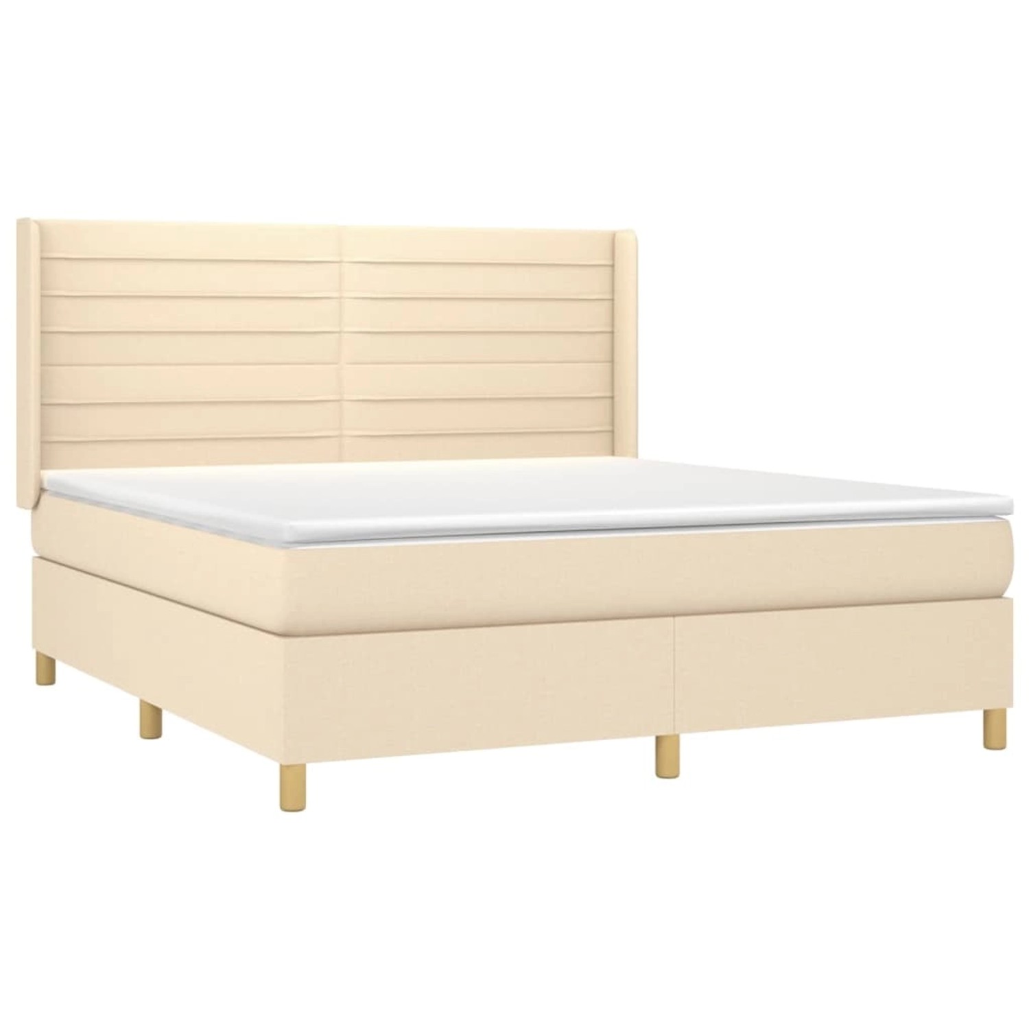vidaXL Boxspringbett mit Matratze & LED Creme 160x200 cm Stoff 3138970 günstig online kaufen