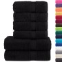 Schwarzes vidaXL Handtuchset, 6-teilig, aus 100% Baumwolle (4 Handtücher, 2 Duschtücher).
