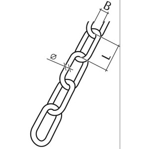 Conacord Schweißkette Form C Stahl Ø 6 mm x 42 mm Rot-Weiß Meterware