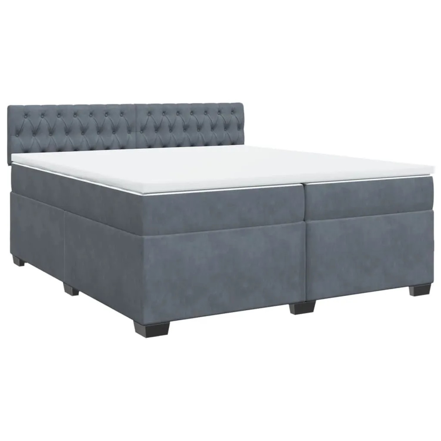 vidaXL Boxspringbett mit Matratze Dunkelgrau 200x200 cm Samt 3288709 günstig online kaufen