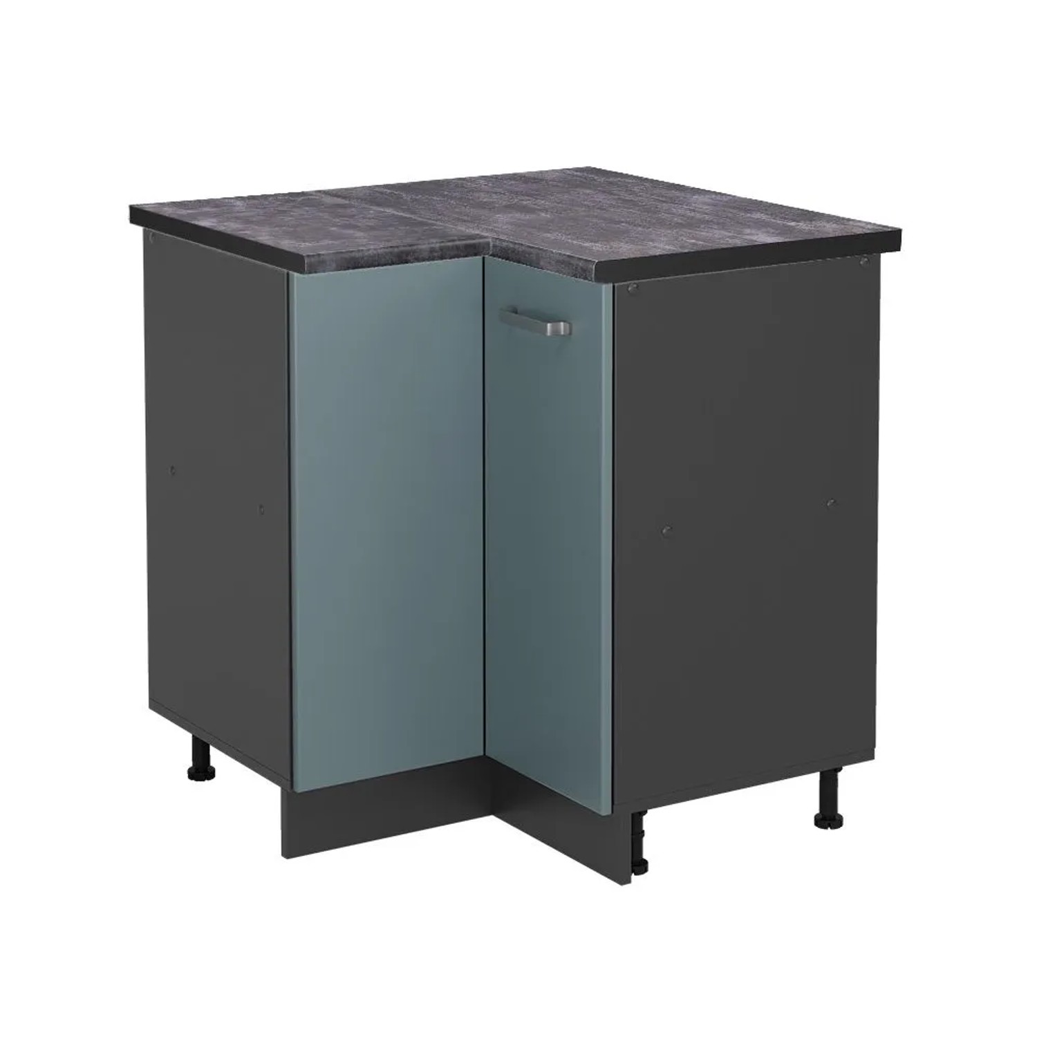 Vicco Eckunterschrank R-Line Blau-Grau Anthrazit 76 cm AP Anthrazit