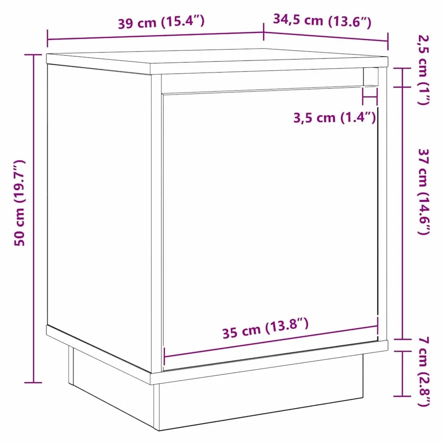 vidaXL Nachttisch 2 Stk Sonoma-Eiche 39 x 34,5 x 50 cm Holzwerkstoff 869599_16