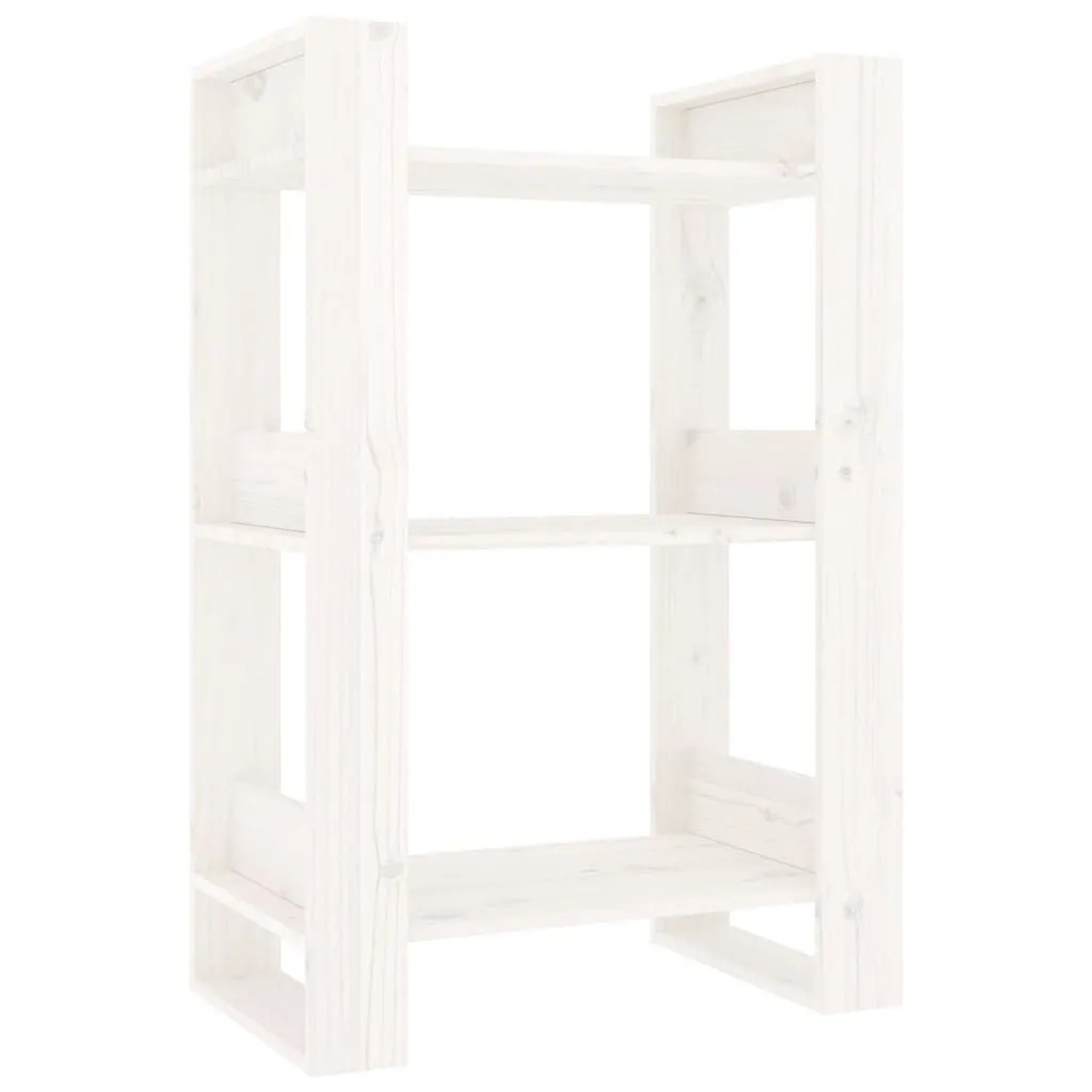 vidaXL Bücherregal/Raumteiler Weiß 60x35x91 cm Massivholz Kiefer 813880 günstig online kaufen