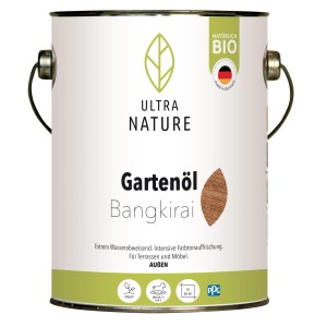 Ultra Nature BIO Gartenöl Bangkirai 2,5l im Metalleimer für Holzterrassen und Gartenmöbel.