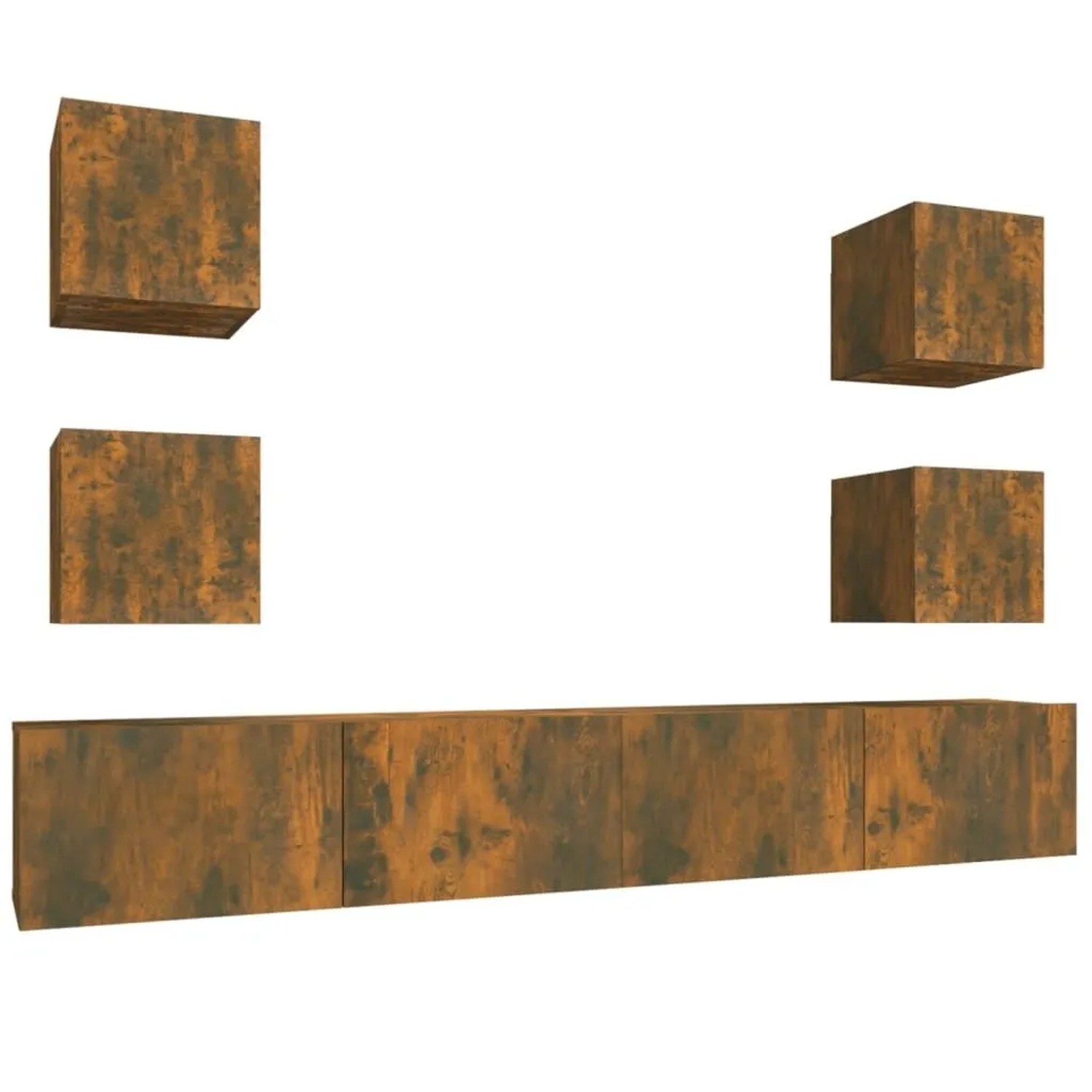 vidaXL 6-Tlg TV-Schrank-Set Räuchereiche Holzwerkstoff 3114267