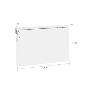 SoBuy Wandklapptisch FWT03-W, weiß, eingeklappt. Platzsparender Esstisch oder Kindermöbel.