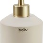 Beige-goldener baliv Cosy Wave Seifenspender aus Polyresin für das Bad.