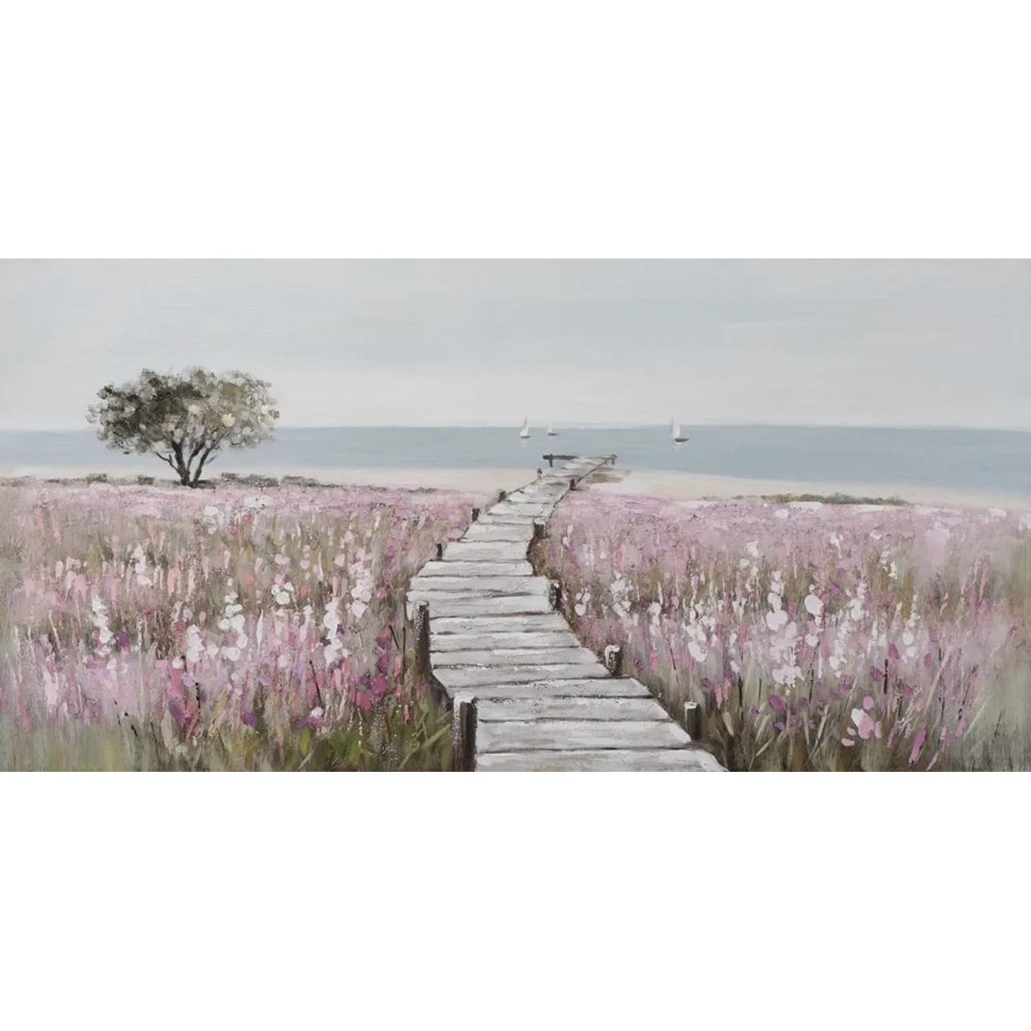 Art Universe Leinwandbild Holzsteg zum Strand 70 x 140 cm