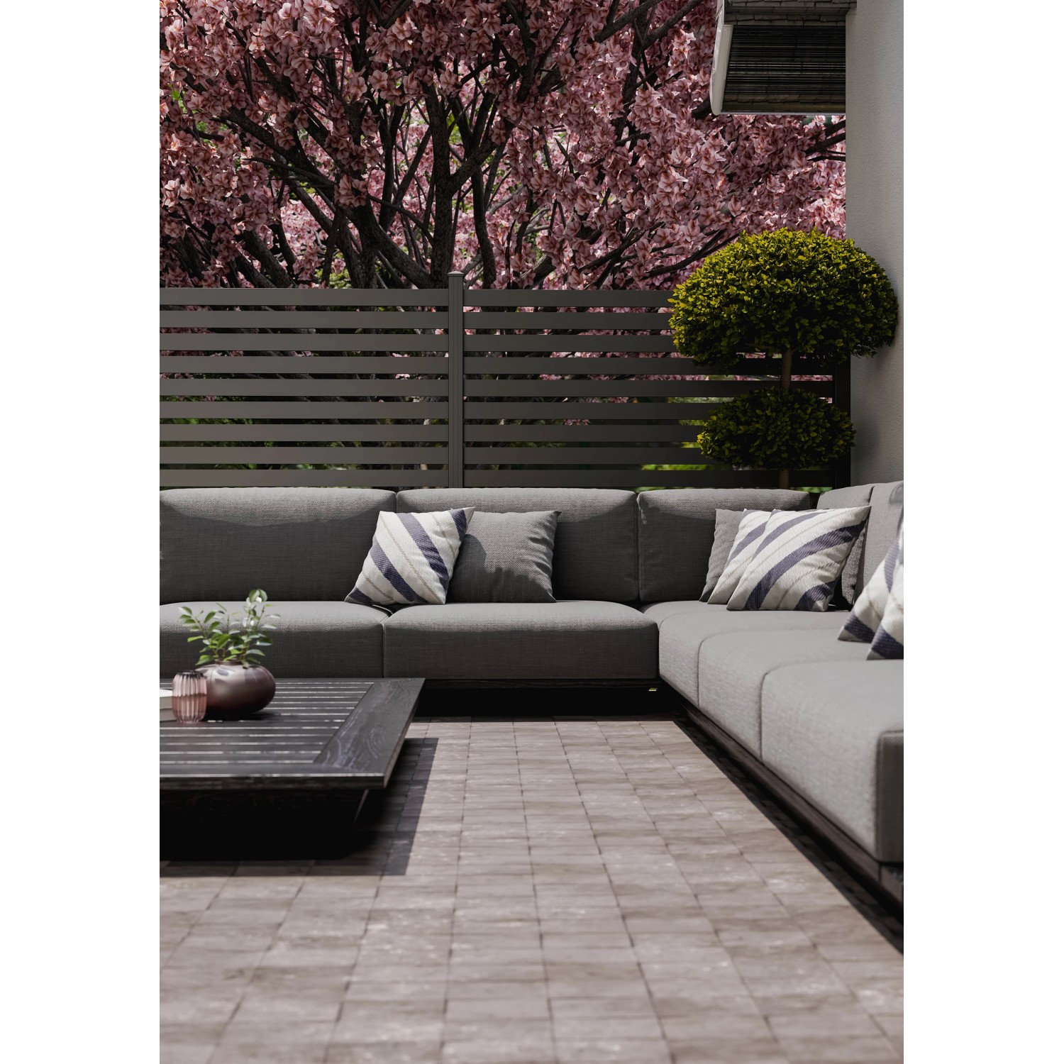 GroJa Steckzaun Lumino Edge 180 cm x 180 cm Anthrazit_6