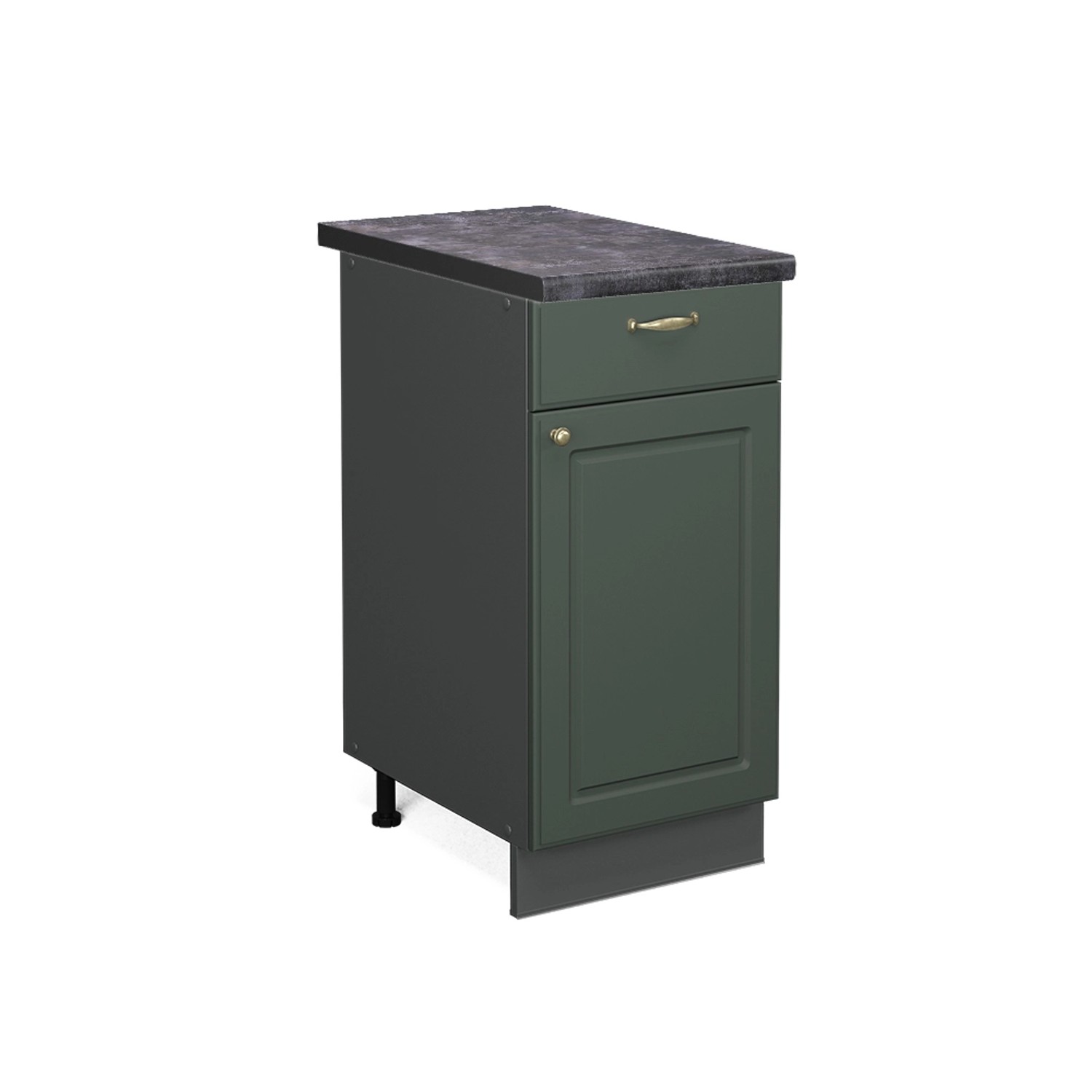 Vicco Küchenunterschrank Fame-Line Grün-Gold Landhaus/Anthrazit 40 cm AP Anthrazit