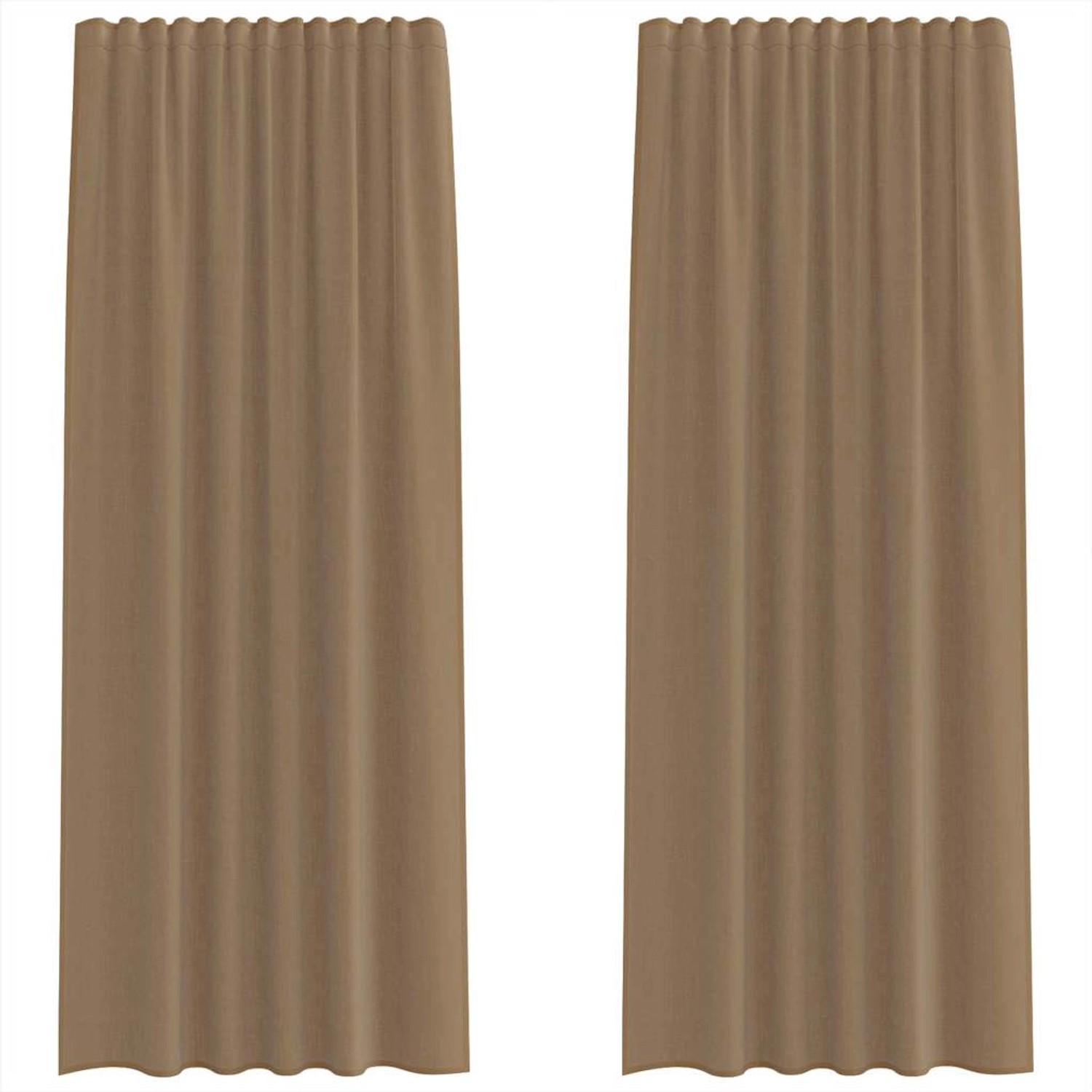vidaXL Voile Vorhänge mit Stangentaschen 2 Stk Hellbraun 4102224 günstig online kaufen