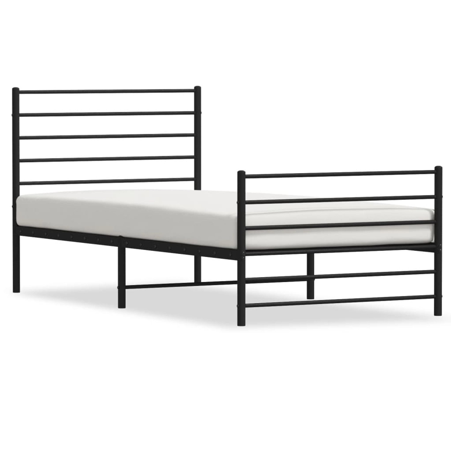 vidaXL Bettgestell mit Kopf- und Fußteil Metall Schwarz 90x200 cm 352330 günstig online kaufen