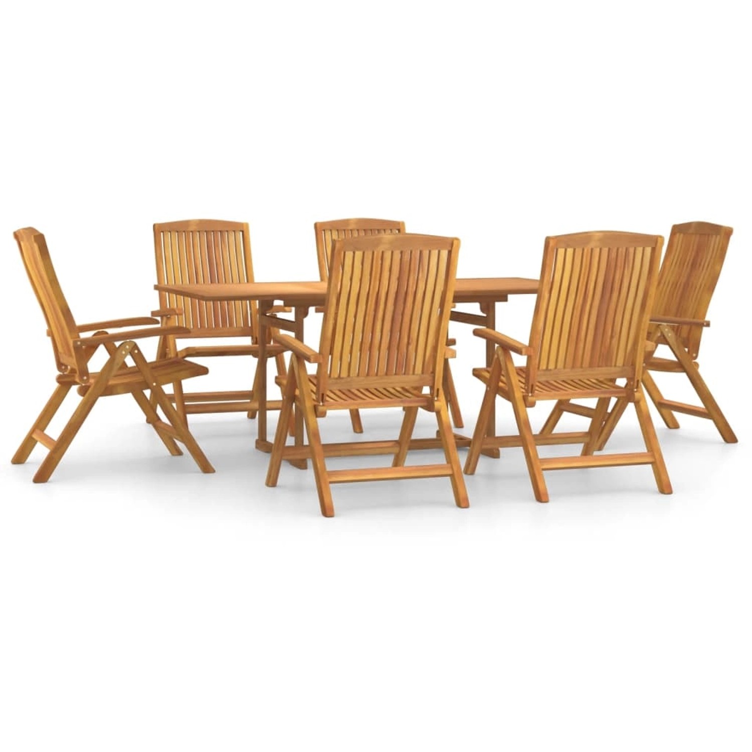 vidaXL 7-Tlg Garten-Essgruppe Massivholz Teak 3154921 günstig online kaufen