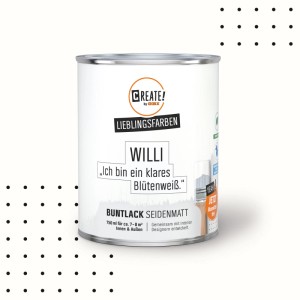 CREATE! by OBI Buntlack Lieblingsfarbe Willi Blütenweiß Seidenmatt 0,75 l