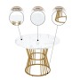Merax Esstisch Set Rund 100cm Gold Dunkelgrau Samt_7