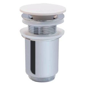 Kronenbach Ablaufventil Stone lang, weiß, für Waschtische ohne Überlauf.