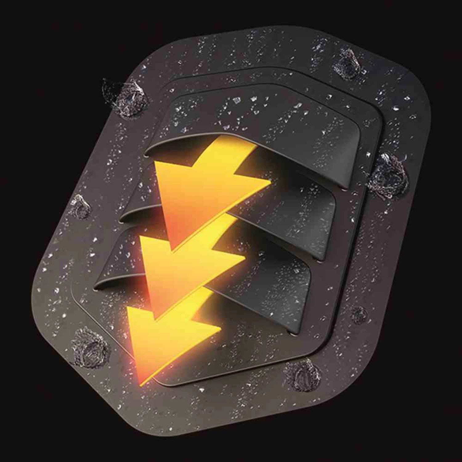 Detailaufnahme der AquaShield Schutzhülle für Ampelschirme von Siena Garden, die das Active-Air-System zeigt.