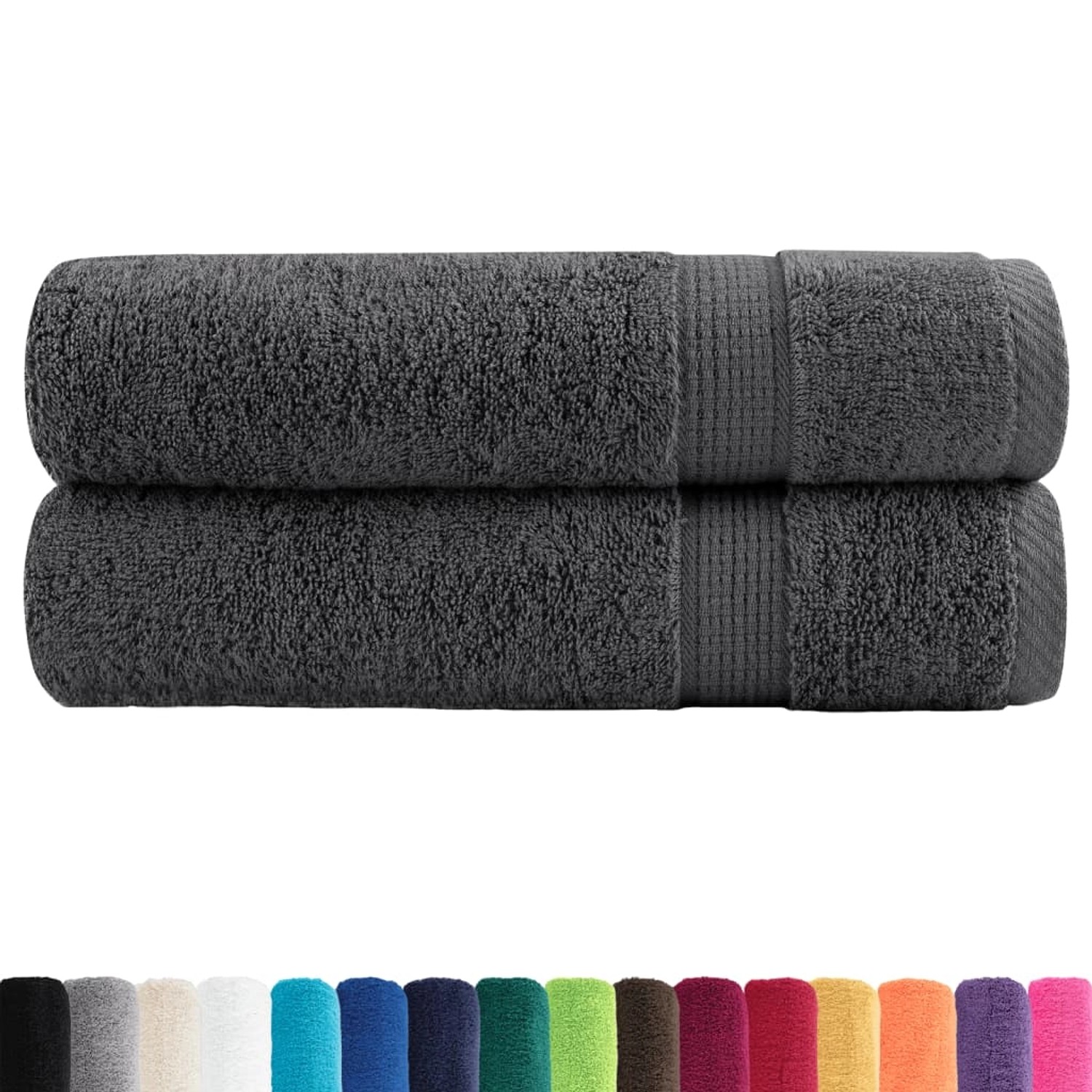 vidaXL Premium-Badetücher SOLUND 2 Stk Anthrazit 100x150 cm 600 g/m² 137164