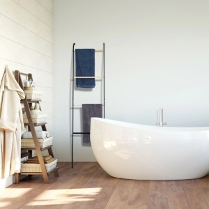 Relaxdays Handtuchleiter Eisen Schwarz Anlehnbar 160 cm x 40 cm x 26 cm 1,5 kg
