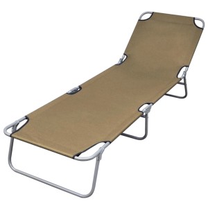 Klappbare, verstellbare Sonnenliege in Taupe von furnicato. Ideal für Garten und Strand.