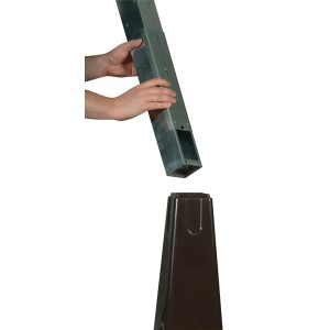 PROREGAL Standaschenbecher, schwarz, mit Stahl-Inneneimer. Montage des Aschenbechers.