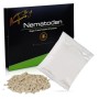 NemaTaurus SF Nematoden 6 Mio. gegen Trauermücken & Thrips, Packung, Beutel und Nematoden-Granulat.