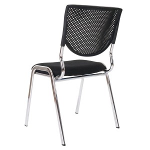 PROREGAL Besucherstuhl 4er-Set 83x49x58cm Sitzhöhe 46cm Stoff/Textil Sitz Schwarz Stapelbar Füße Chrom