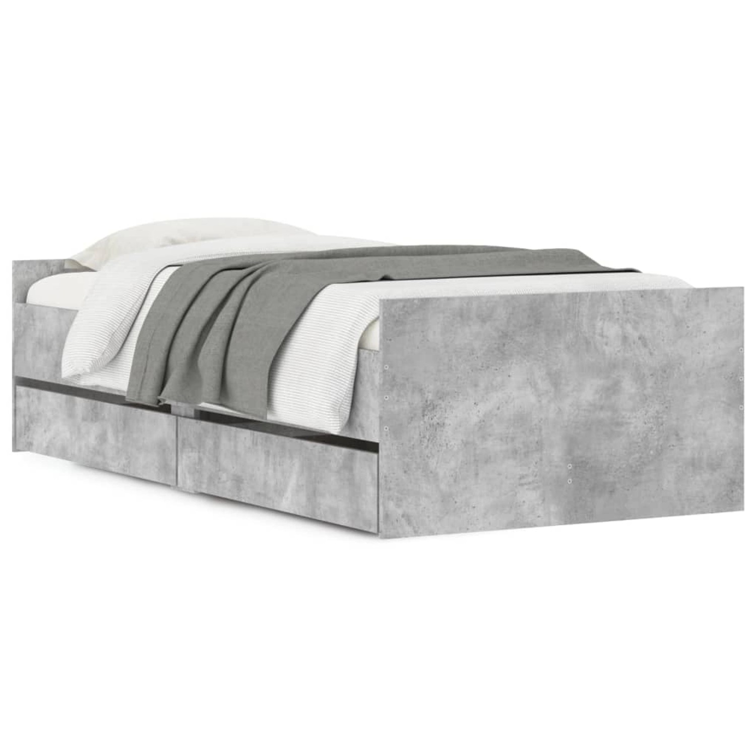 vidaXL Bettgestell mit Schubladen Betongrau 90x200 cm 3207374 günstig online kaufen