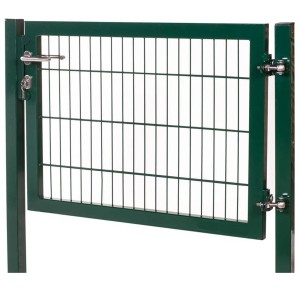 Moosgrünes Gartentor / Industrietor für Doppelstabzaun, 120x80 cm, mit Schloss und Klinke.