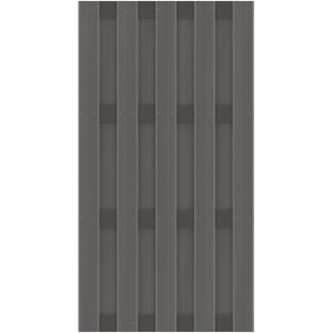Anthrazitfarbenes Jumbo WPC Sichtschutzelement mit Alu-Riegeln, 179x95 cm.