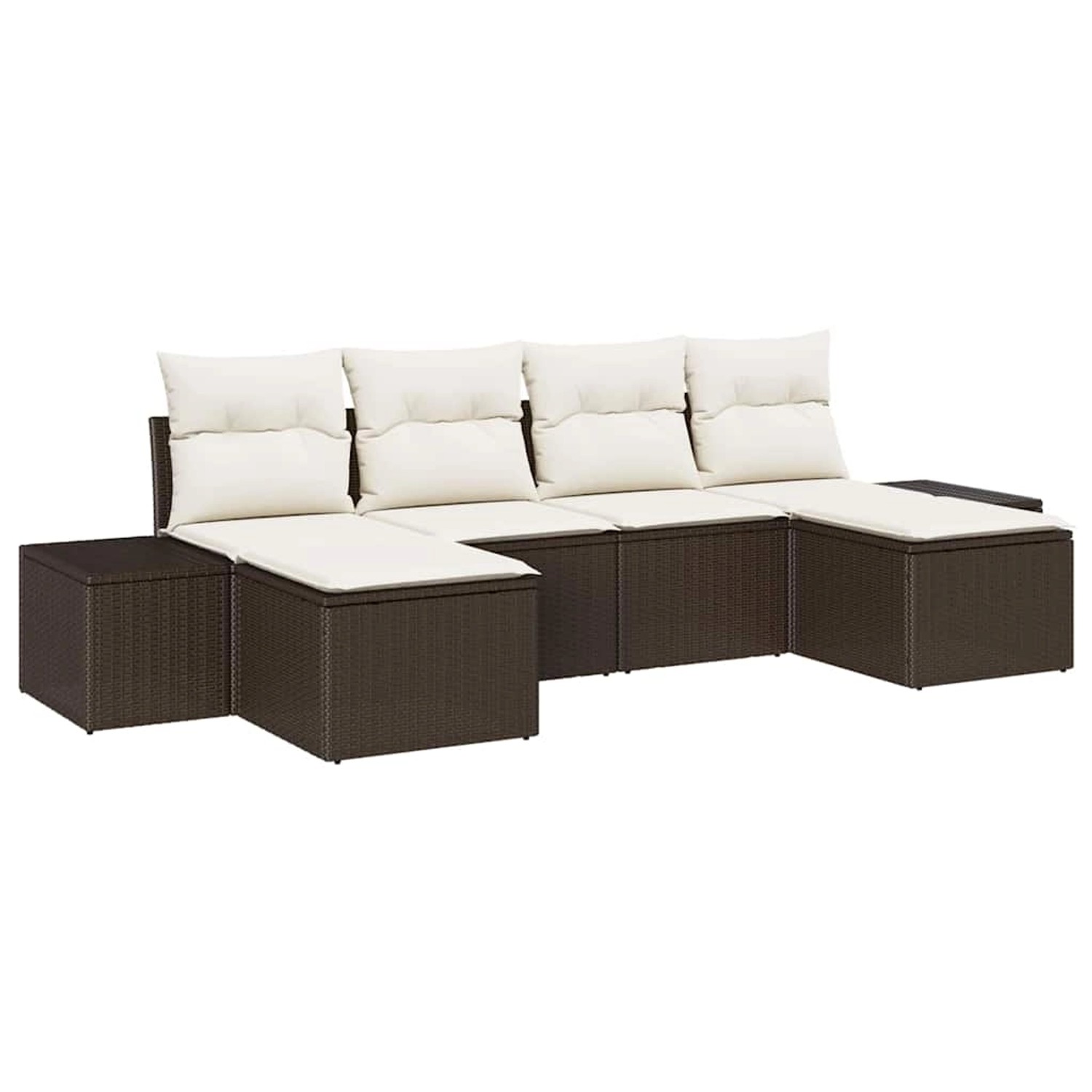 vidaXL Garten-Sofa-Set mit Kissen 6-Tlg Braun Poly Rattan 3347168 günstig online kaufen