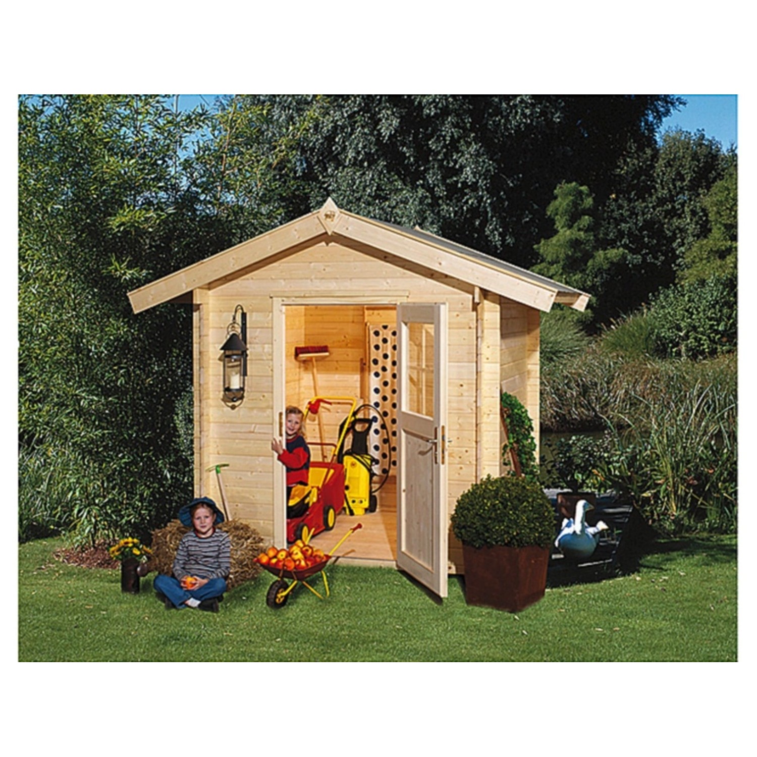 weka Gartenhaus Bregenz A, Satteldach, natur, Sockelmaß 200 x 200 cm günstig online kaufen