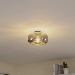 Lindby Deckenlampe Hildur 10030743 in Alu aus Glas 1-flammig E27 Wohnzimmerleuchte