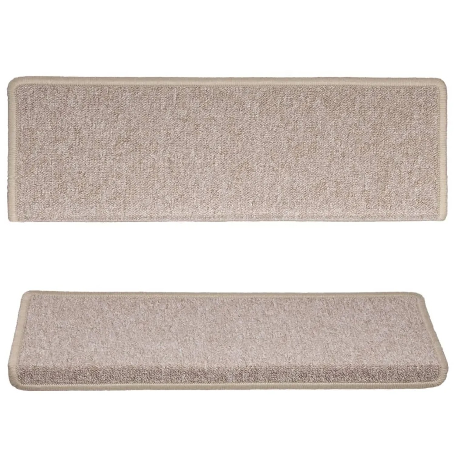 15er Set Stufenmatten in Taupe, rechteckig, 65x21 cm. Treppenschutz und Dekoration.
