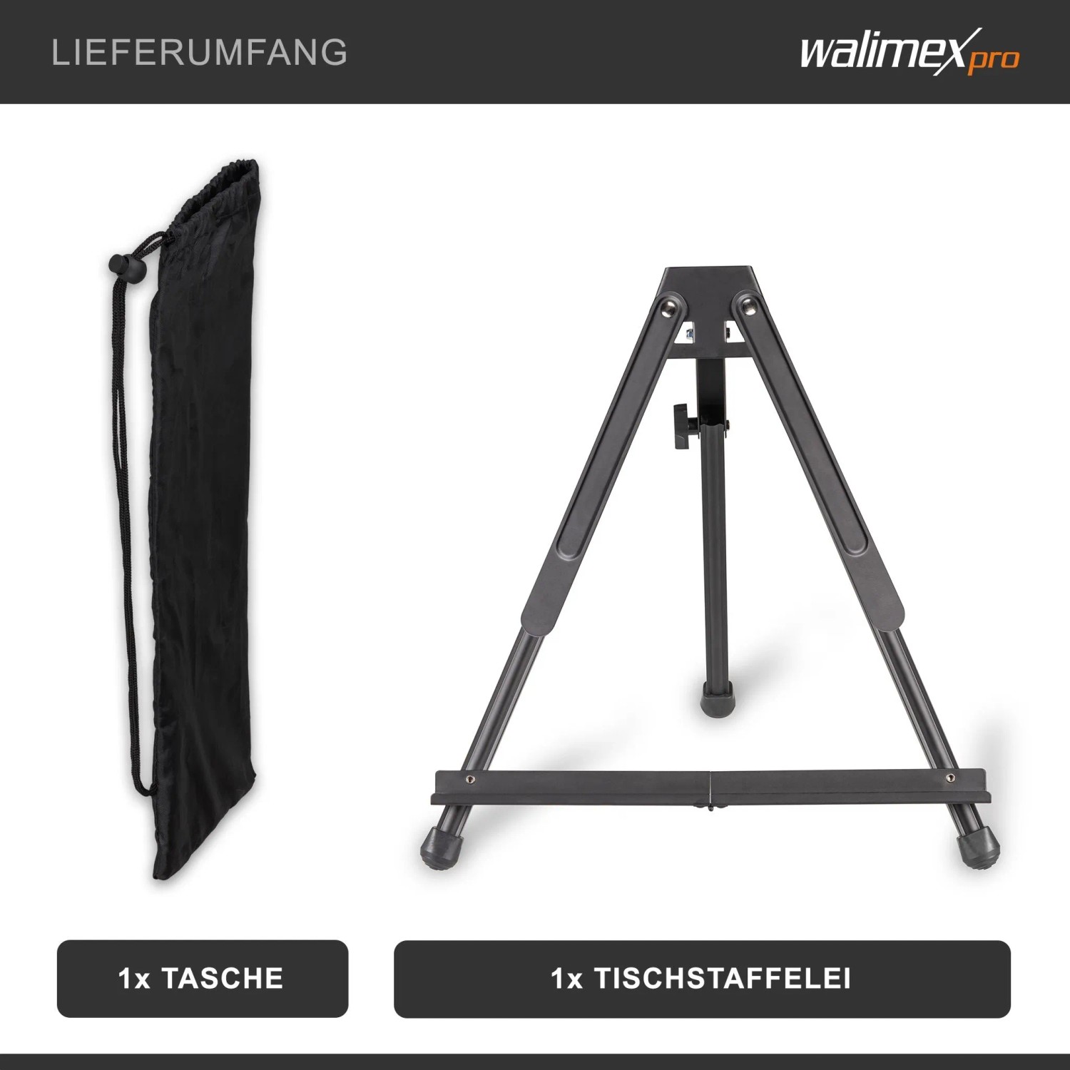 Walimex Pro Tischstaffelei Klappbar Staffelei Aluminium Leinwand Tragetasche_8