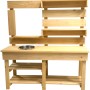 Home Deluxe Spielküche Mandu aus Holz mit Spülbecken und Ablageflächen für den Garten.