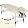 Beige Tectake Massageliege, 60 cm breit, mit Tragetasche, verstellbar und klappbar.