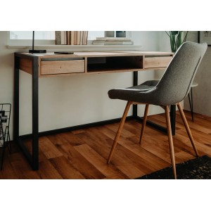 Furn.Design Schreibtisch Eiche Artisan und Grau 120 cm Schubkästen Industrial Malta